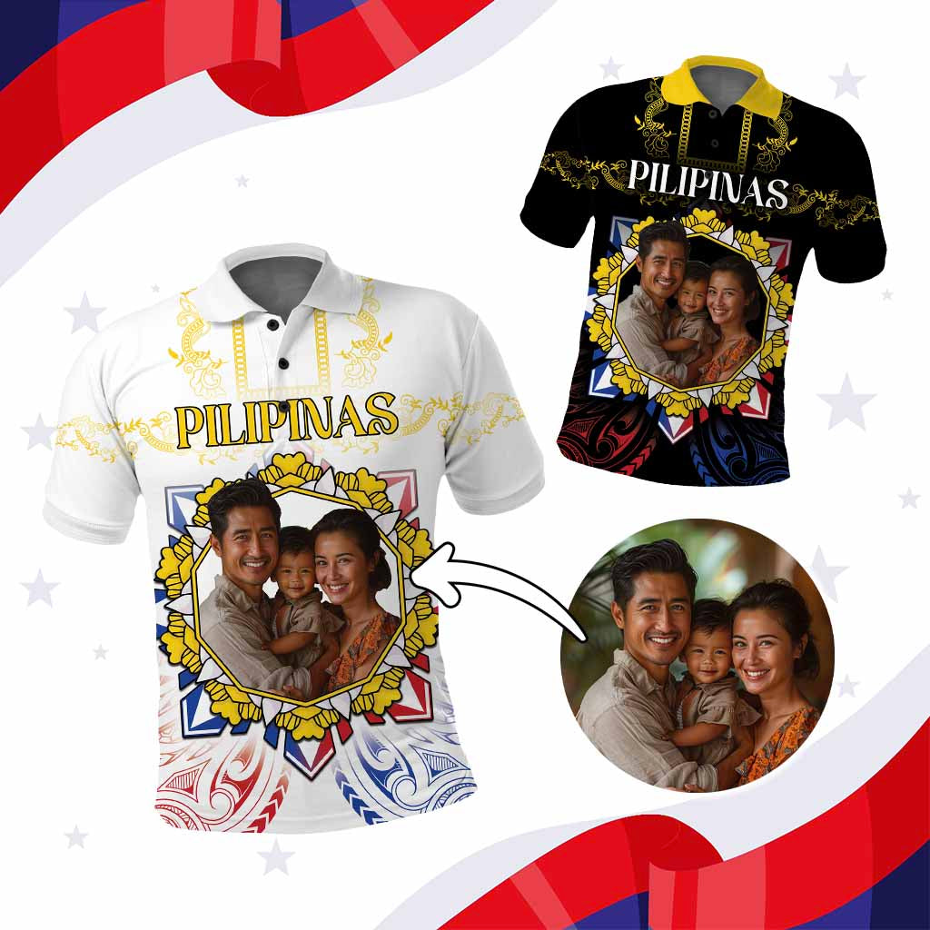 Custom Photo Philippines Independence Day Polo Shirt Maligayang Araw ng Kalayaan Barong Patterns