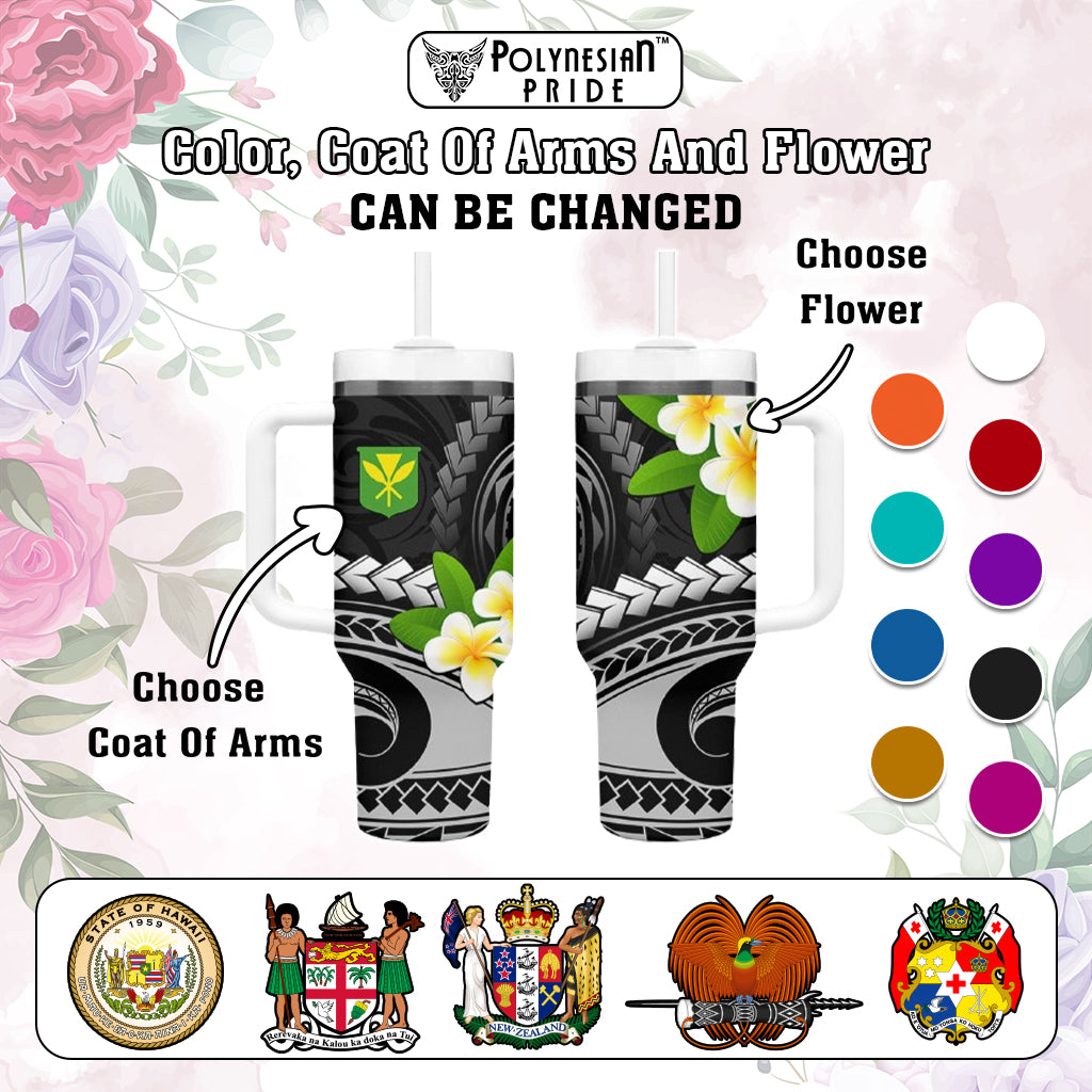 Custom AAPI Heritage Month Tumbler With Handle Polynesian Tribal Tattoo