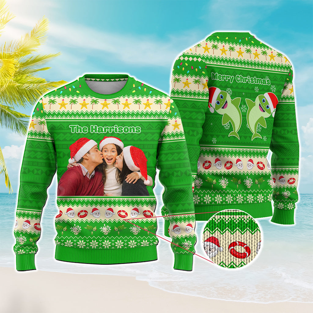 Custom Photo Polynesian Knitted Sweatshirt Beach Style