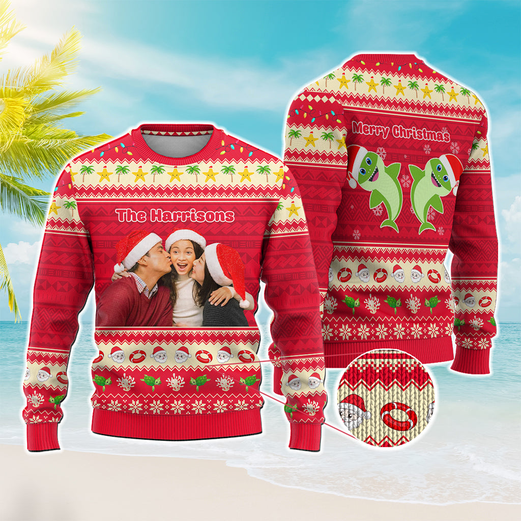 Custom Photo Polynesian Knitted Sweatshirt Beach Style