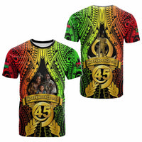 Custom Photo Vanuatu Independence Day T Shirt 45th Anniversary - Polynesian Pride
