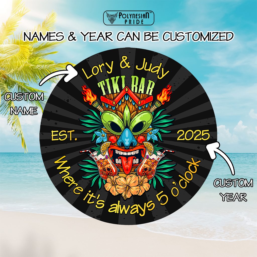 Custom Tiki Bar Hanging Door Sign