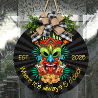 Custom Tiki Bar Hanging Door Sign