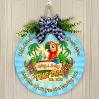 Custom Tiki Bar Hanging Door Sign Tropical Vibe