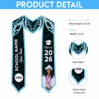 Custom Photo Hawaii Grad Name And Year Graduation Stole Polynesian Pattern With Leis