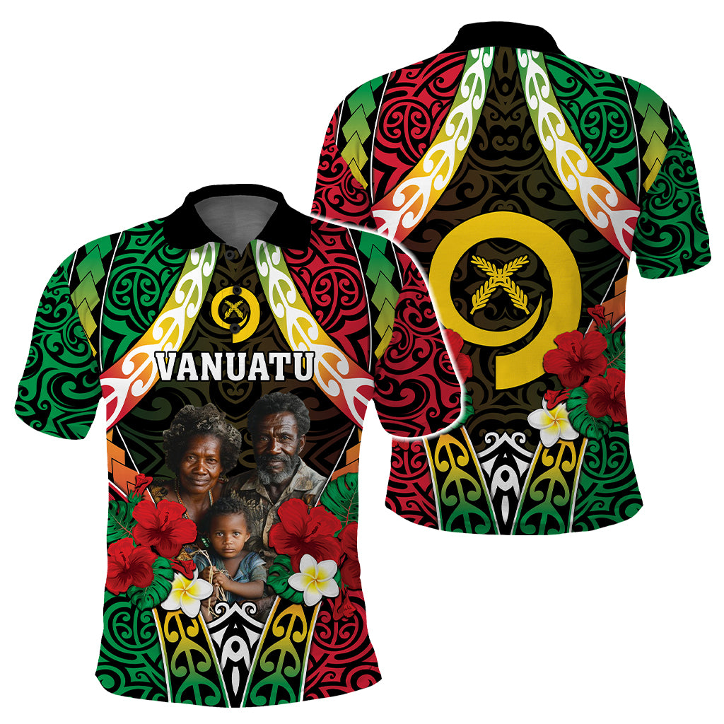 Custom Photo Vanuatu Children's Day Polo Shirt Pig Tusk Polynesian Pattern