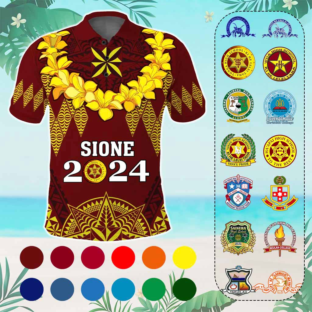 Custom Tonga School Graduation Polo Shirt Tongan Ngatu Pattern With Graduation Wreath
