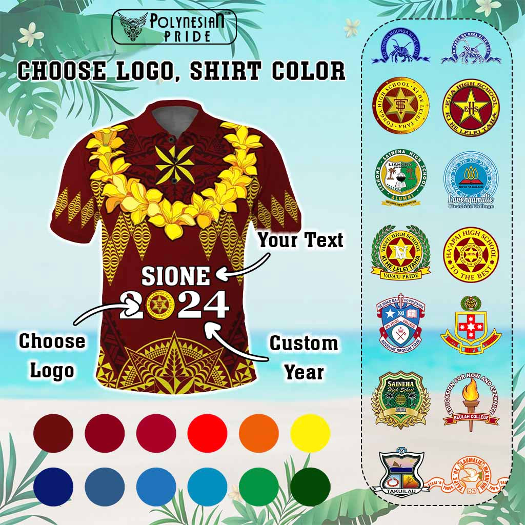 Custom Tonga School Graduation Polo Shirt Tongan Ngatu Pattern With Graduation Wreath