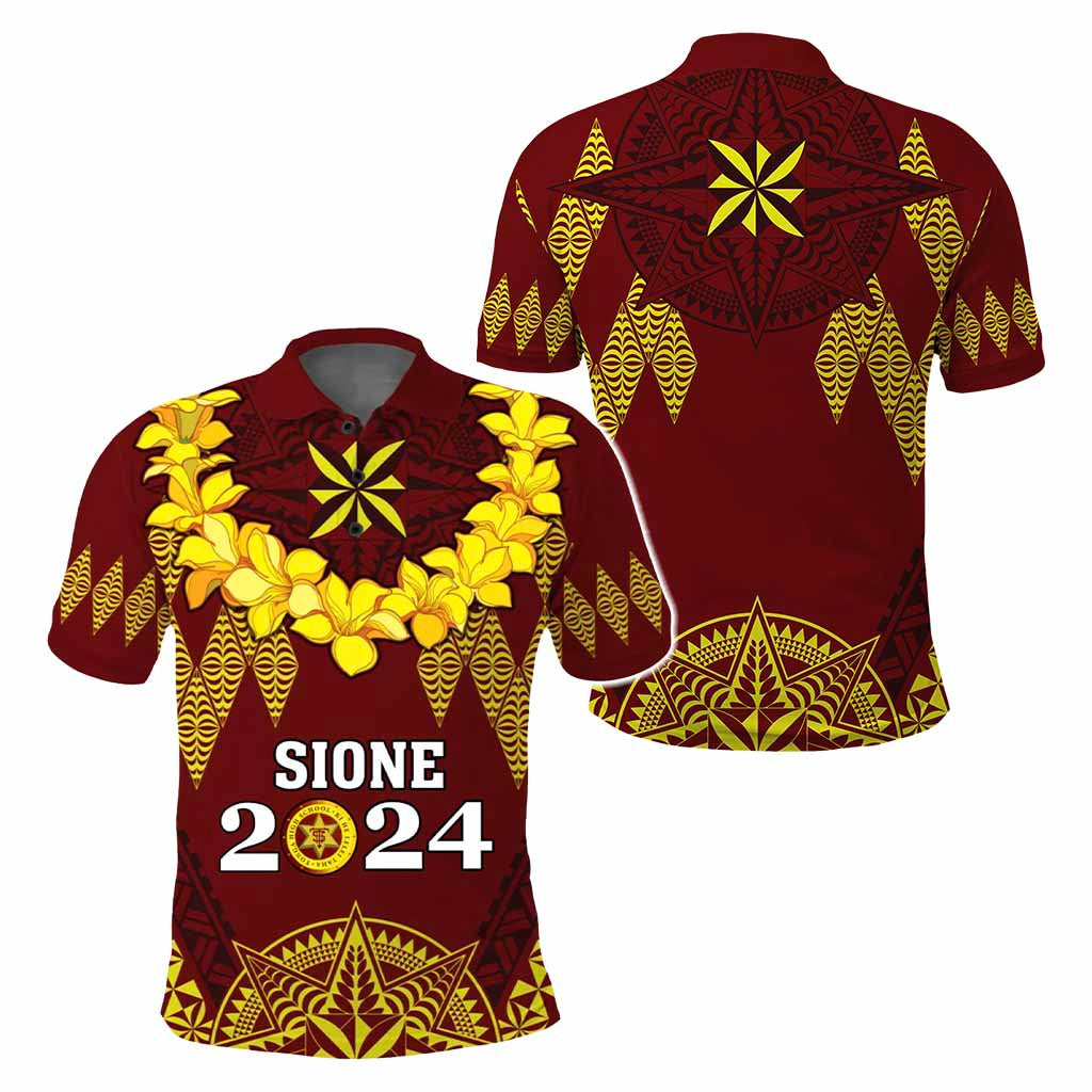 Custom Tonga School Graduation Polo Shirt Tongan Ngatu Pattern With Graduation Wreath