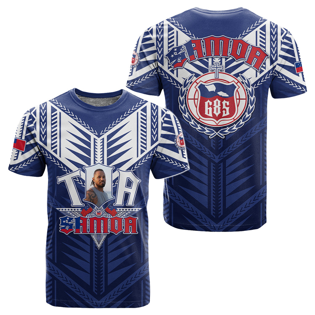 Custom Photo Toa Samoa Rugby T shirt Samoan Pride With Tribal Pattern CTM05 - Polynesian Pride