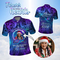 Custom Photo Memorial Polo Shirt You Are Never Gone From My Heart Polynesian Tribal Pattern CTM05 Galaxy - Polynesian Pride