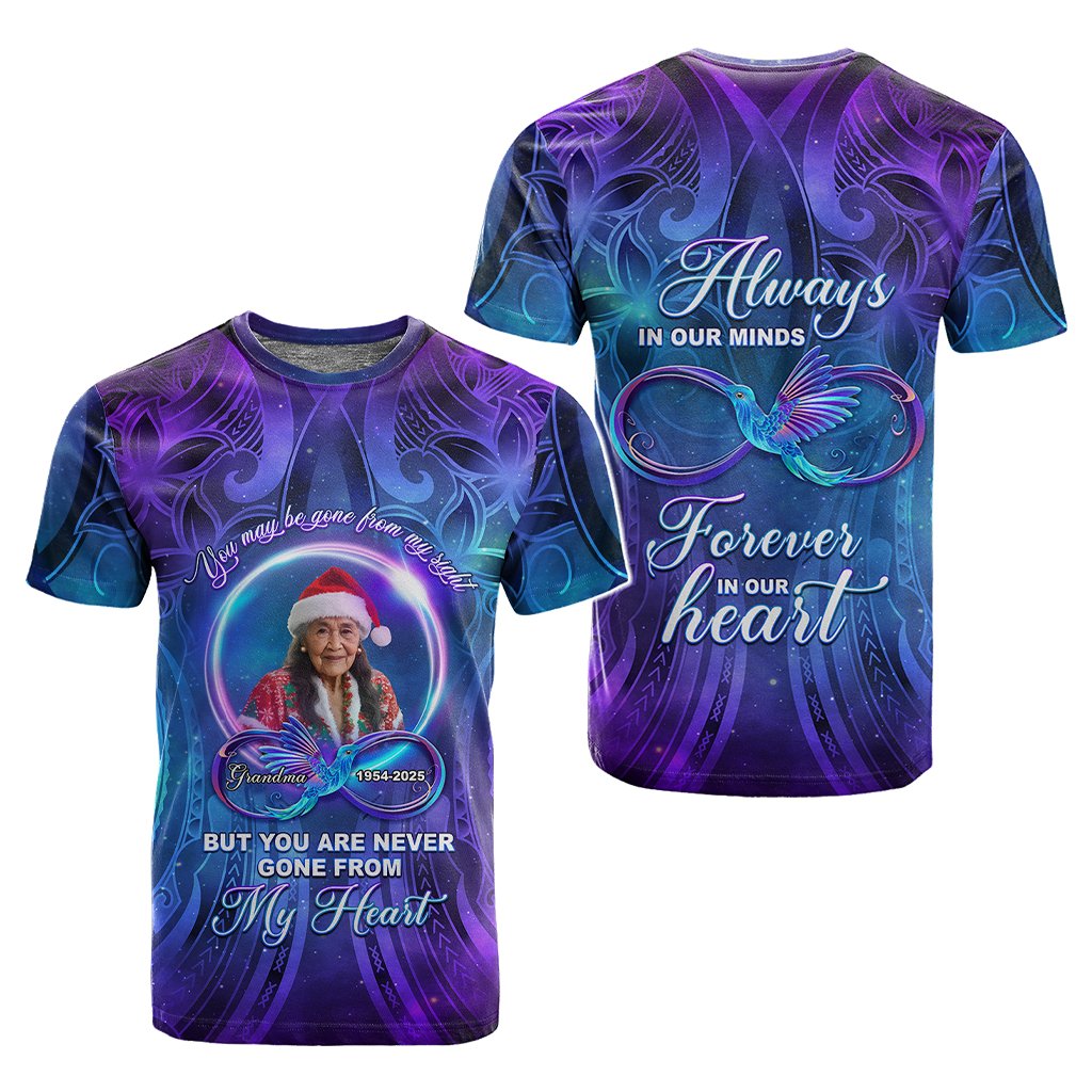 Custom Photo Memorial T shirt You Are Never Gone From My Heart Polynesian Tribal Pattern CTM05 - Polynesian Pride