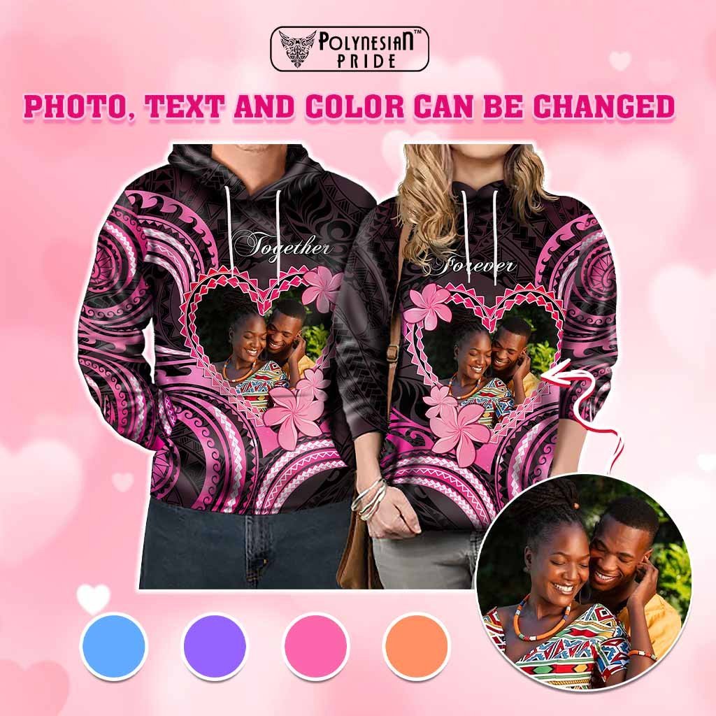 Custom Photo Polynesian Couple Valentine Day Hoodie I LOVE YOU FOREVER CTM05 - Polynesian Pride