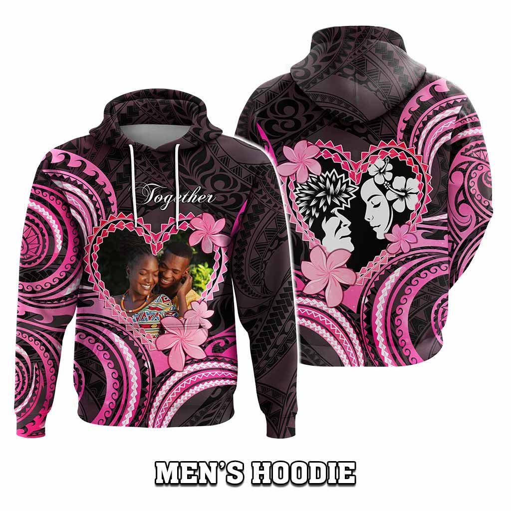Custom Photo Polynesian Couple Valentine Day Hoodie I LOVE YOU FOREVER CTM05 Zip Hoodie Multicolor - Polynesian Pride