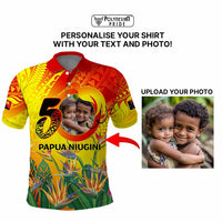 Custom Photo Papua Niugini Hapi 50th Indipendens Polo Shirt Year of PNG 1975-2025