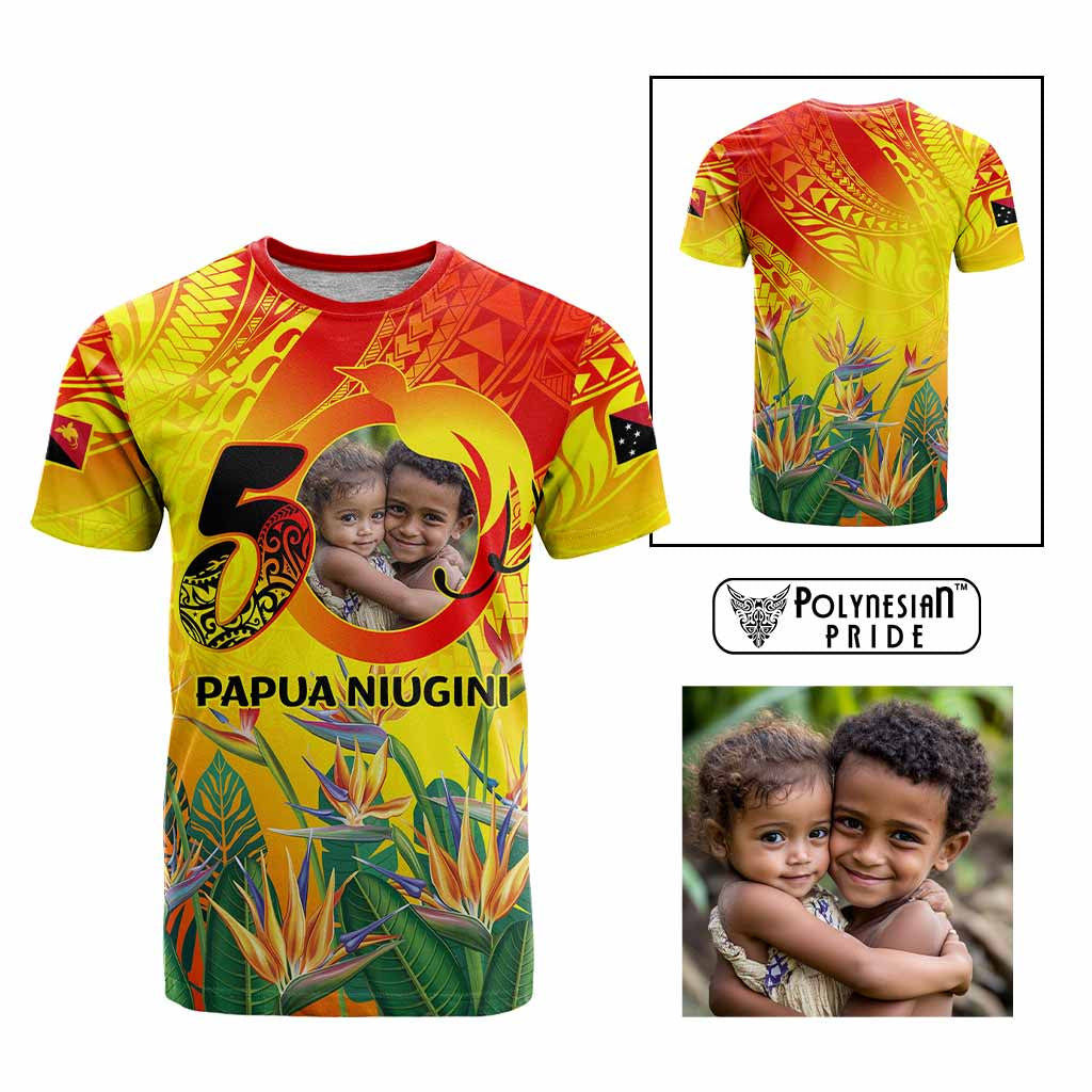 Custom Photo Papua Niugini Hapi 50th Indipendens T Shirt Year of PNG 1975-2025