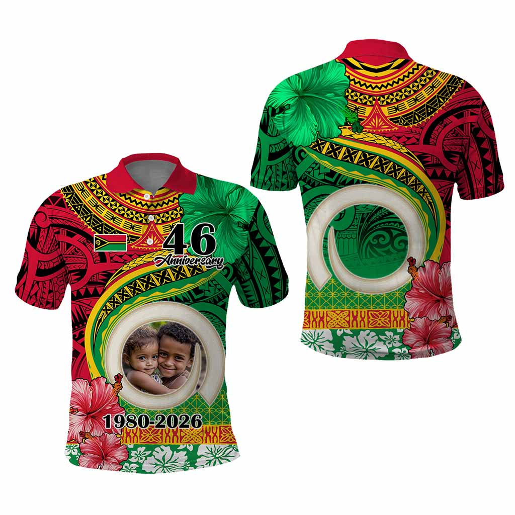 Custom Photo Vanuatu Year Anniversary Polo Shirt Yumi Indipendens Dei
