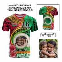 Custom Photo Vanuatu Year Anniversary T Shirt Yumi Indipendens Dei