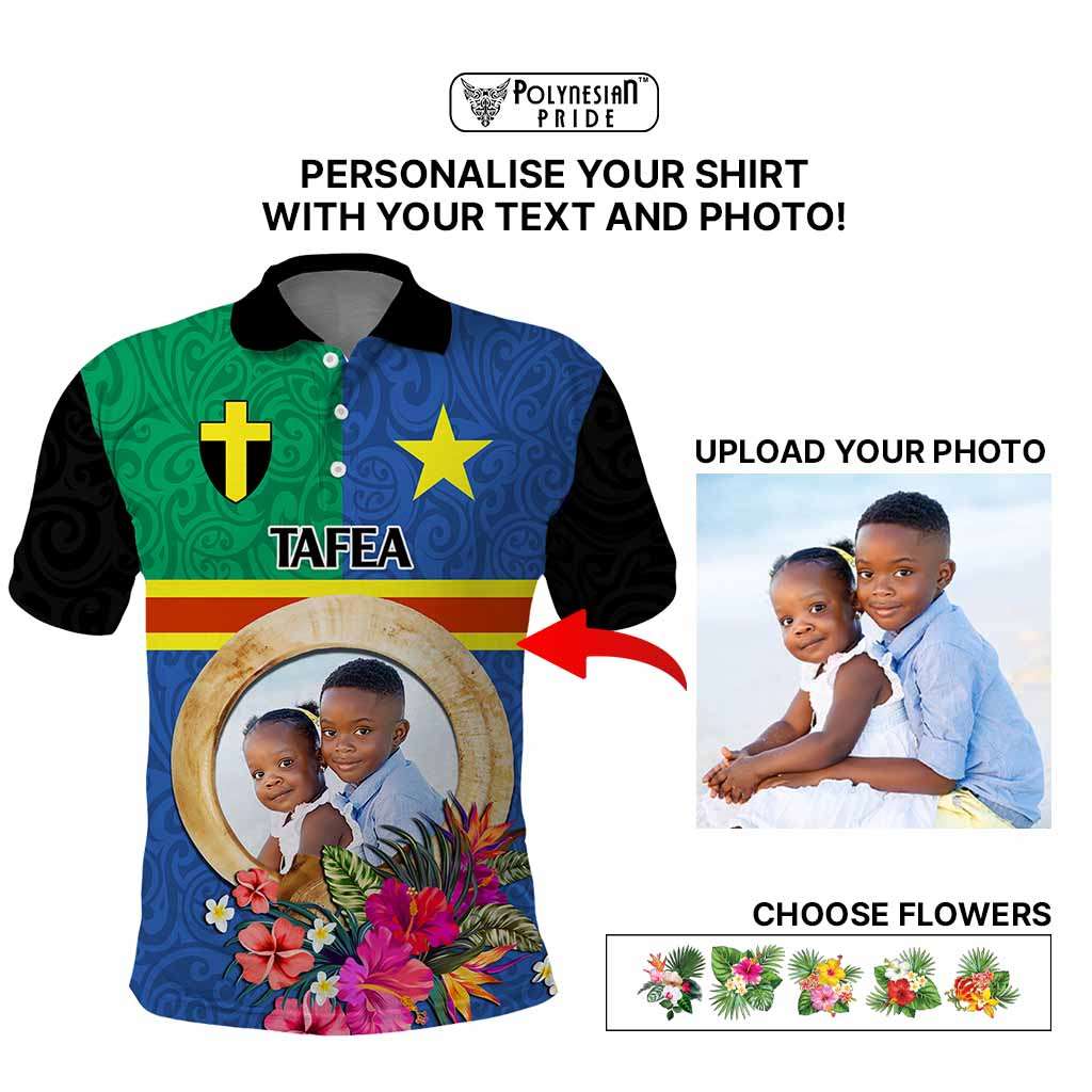 Tafea Province Custom Polo Shirt With Photo Vanuatuan Boar's Tusk Flag Multicolored