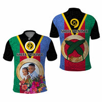 Shefa Province Custom Polo Shirt With Photo Vanuatuan Boar's Tusk Flag Multicolored CTM09