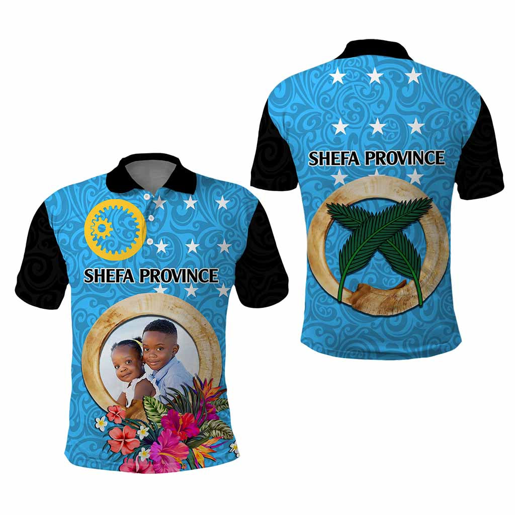 Sanma Province Custom Polo Shirt With Photo Vanuatuan Boar's Tusk Flag Multicolored