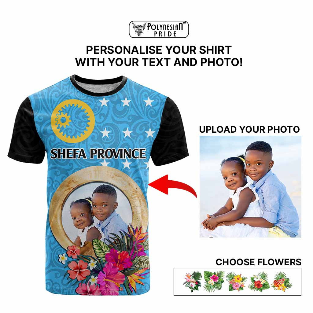 Sanma Province Custom T Shirt With Photo Vanuatuan Boar's Tusk Flag Multicolored