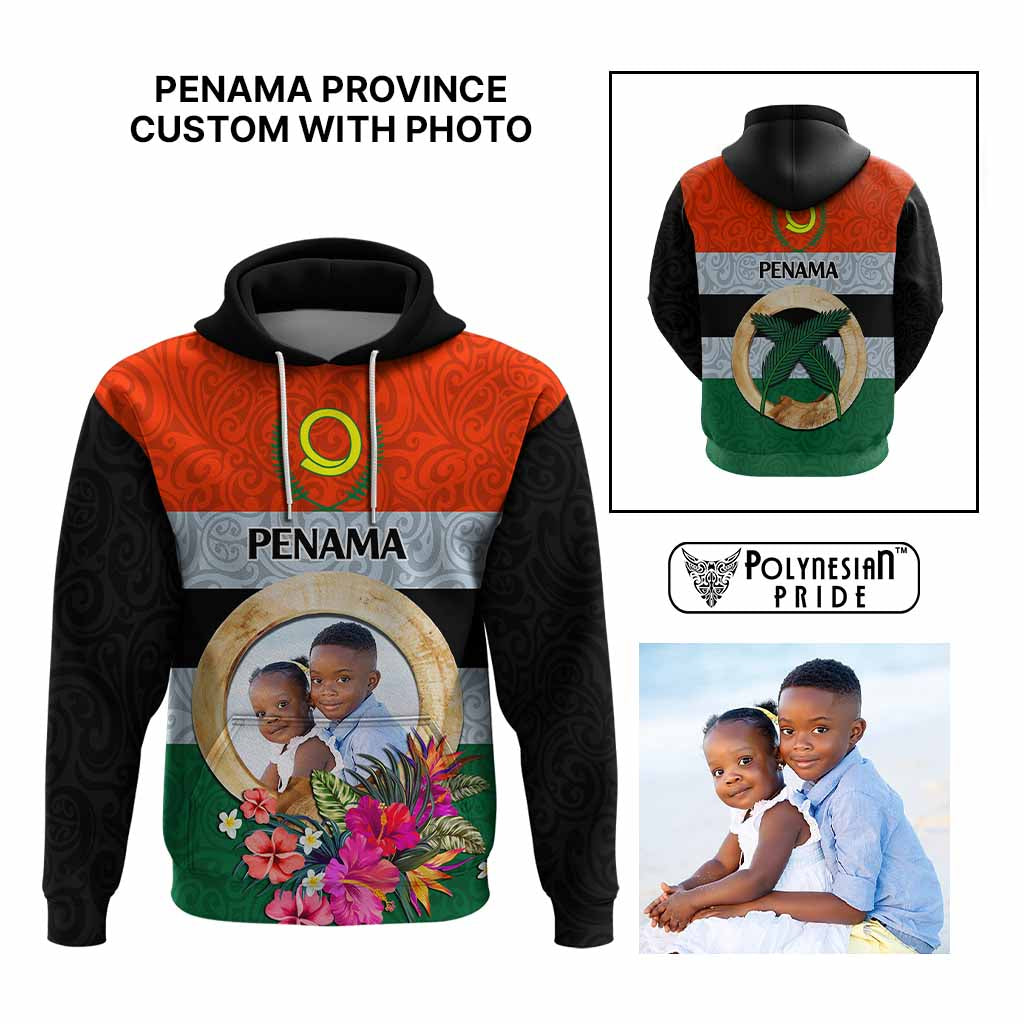 Penama Province Custom Hoodie With Photo Vanuatuan Boar's Tusk Flag Multicolored