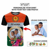 Penama Province Custom T Shirt With Photo Vanuatuan Boar's Tusk Flag Multicolored