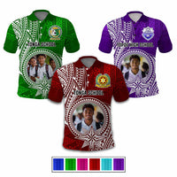 Custom Photo Tonga Back To School Polo Shirt Polynesian Ngatu Tribal