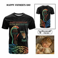 Custom Happy Father's Day - The Best Step Dad T Shirt Polynesian Tribal Tatoo