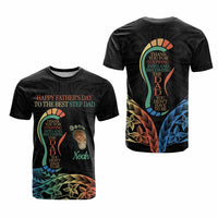 Custom Happy Father's Day - The Best Step Dad T Shirt Polynesian Tribal Tatoo