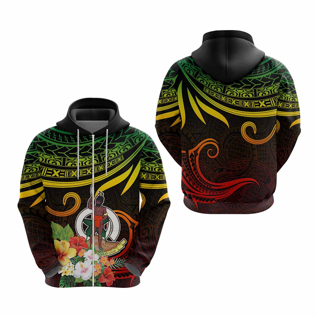 Personalized Photo Polynesian Hoodie Flower With Coat Of Arms