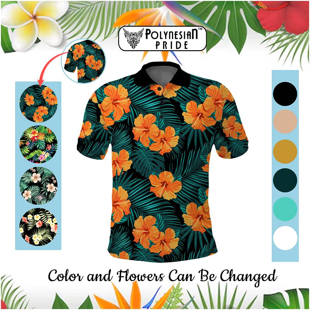 Custom Polynesia Summer Vibes Polo Shirt Tropical Flowers Pastel Style