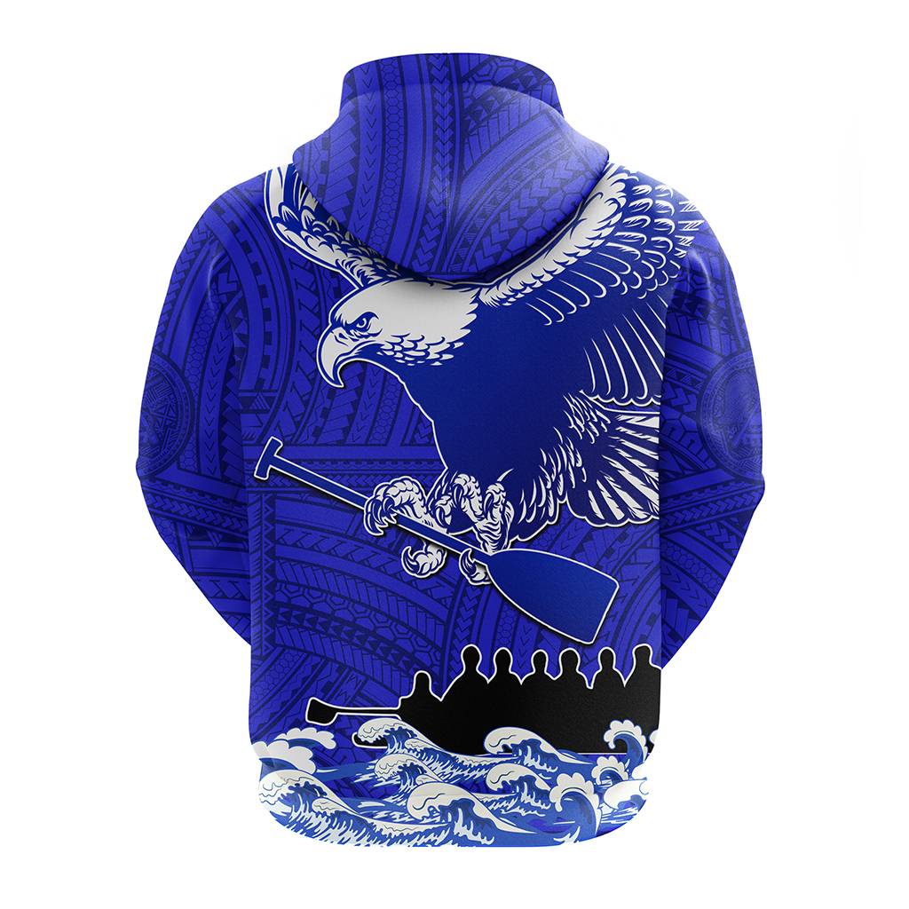 Custom American Samoa Fautasi Race Hoodie Eagle With Polynesian Pattern
