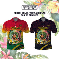 Custom Photo Vanuatu Provinces Polo Shirt Coat Of Arms Mix Flag - Polynesian Pride