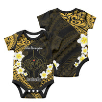Custom Polynesia Baby and Parents Baby Onesie We Love You Plumeria Polynesian Pattern