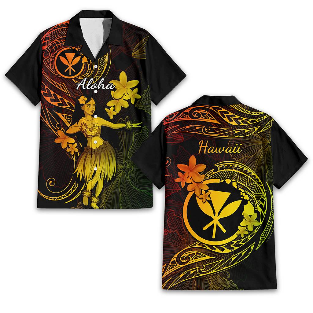 Custom Hawaii Symbols Hawaiian Shirt Tropical Flowers With Kanaka Maoli