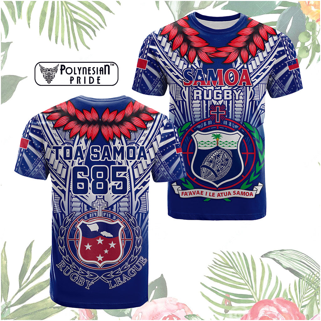 Custom Samoa Rugby T Shirt Custom Text And Number With Toa Samoa, Manu Samoa And Manu Samoa 7s Logo - Polynesian Pride
