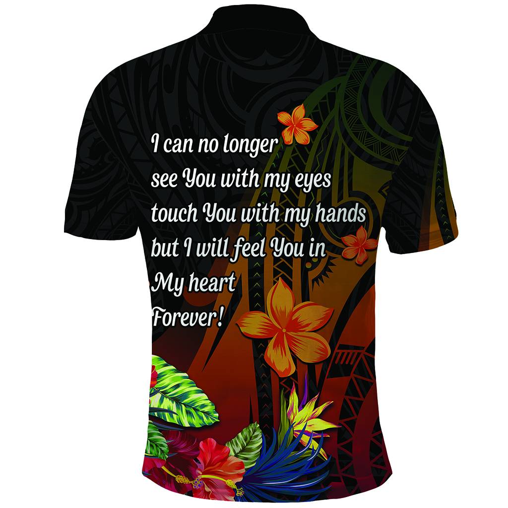 Custom Photo In Loving Memory Polo Shirt Polynesian Memorial Gift For Family And Pet Lovers