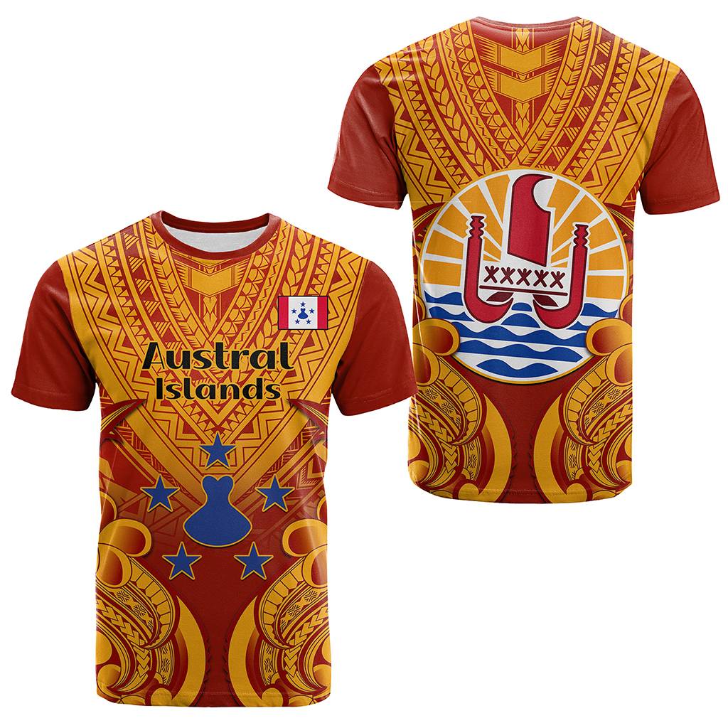 Custom French Polynesia T Shirt Five Groups Of Islands Flag Plumeria Polynesian Tribal