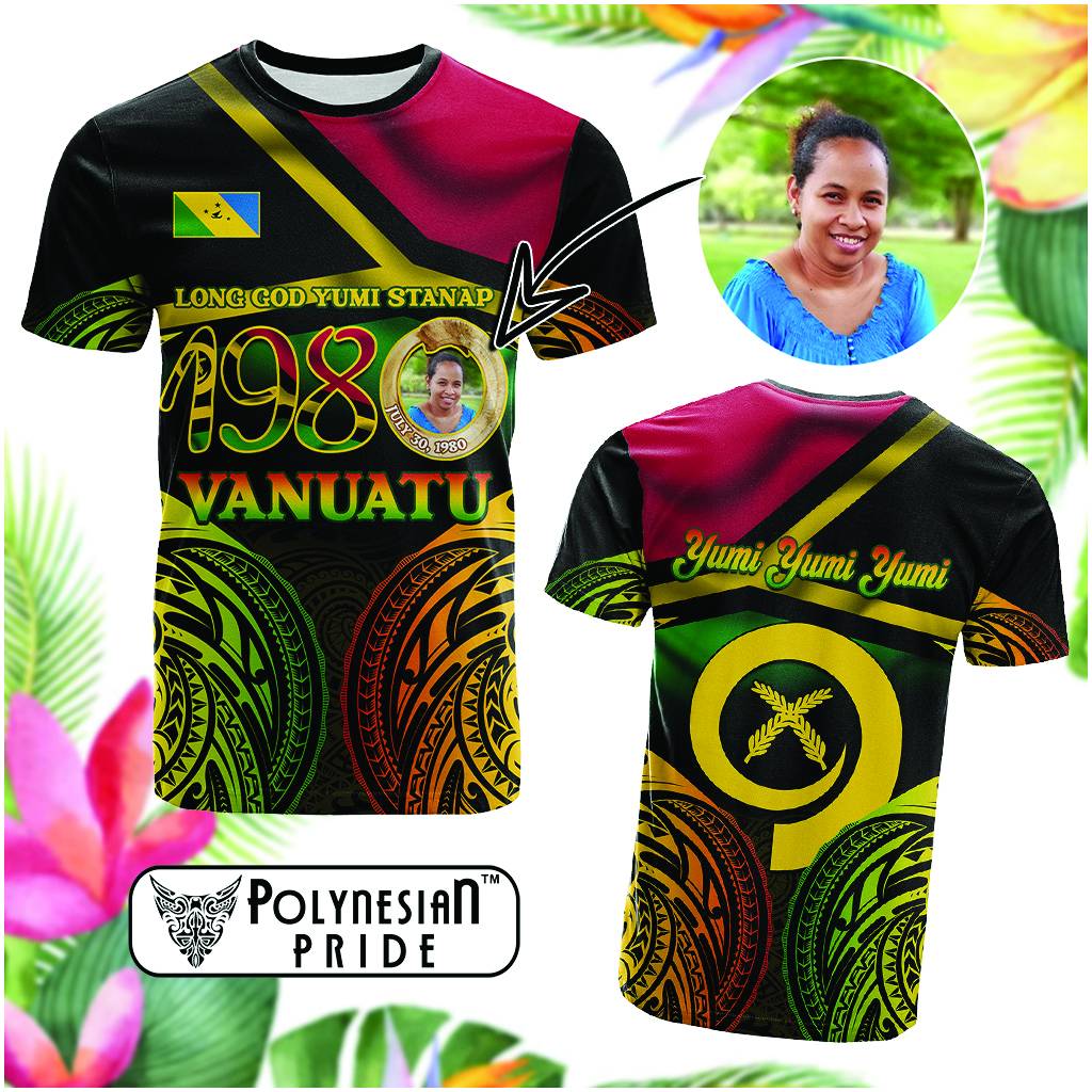 Custom Photo Vanuatu 1980 T Shirt Yumi Yumi Yumi Independence Anniversary