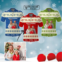 Custom Photo Polynesia Polo Shirt Xmas Vibes Polynesian Pattern