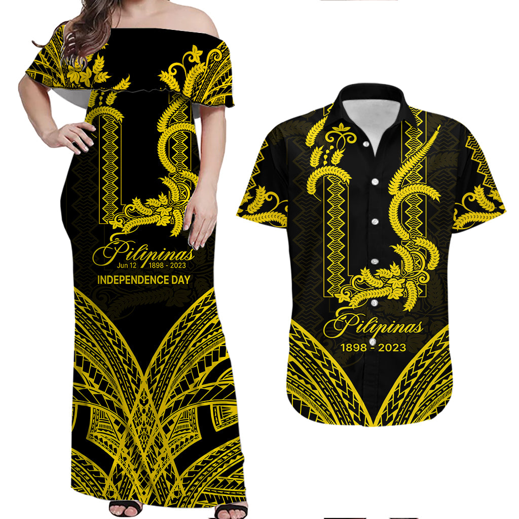 Philippines Philippines Independence Day Matching Dress and Hawaiian Shirt Pechera with Side Barong Patterns LT9 Red - Polynesian Pride