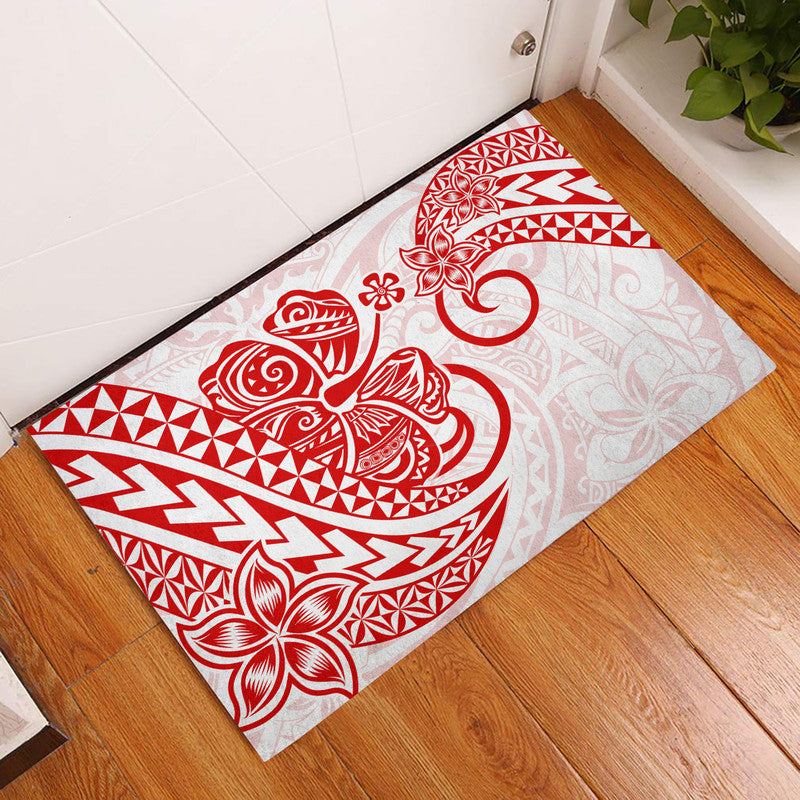 Polynesian Tribal Tattoo Retro Door Mat Red Screen Color LT9 Red - Polynesian Pride