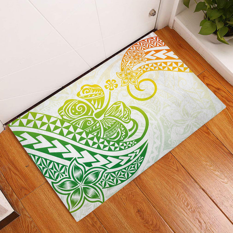 Polynesian Tribal Tattoo Retro Door Mat Gradient 02 Screen Color LT9 Gradient - Polynesian Pride