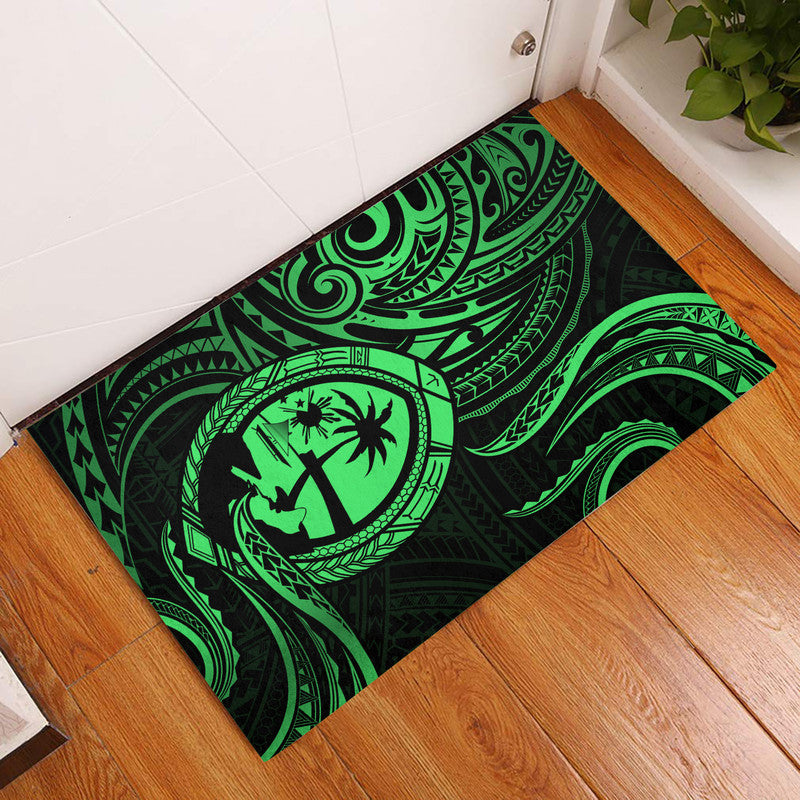 Polynesian Pride Guam With Polynesian Tribal Tattoo and Coat of Arms Door Mat Green Version LT9 Green - Polynesian Pride