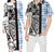 Hawaii White Matching Outfit For Couples Hawaiian Flower Half Bodycon Dress And Hawaii Shirt - Polynesian Pride