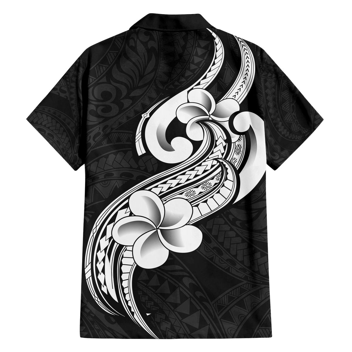 Polynesia Family Matching Outfits Tank Maxi Dress And Hawaiian Shirt Plumeria With Tribal Pattern Black Vibes LT14 - Polynesian Pride
