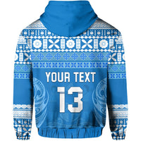 (Custom Text and Number) Bula Fiji Zip Hoodie Tapa Pattern LT13 - Polynesian Pride