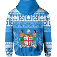 Bula Fiji Zip Hoodie Tapa Pattern LT13 - Polynesian Pride